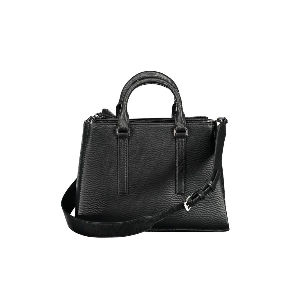 Schwarze Polyester Handtasche