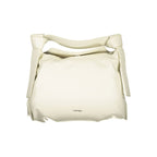 Beigefarbene Polyester-Handtasche