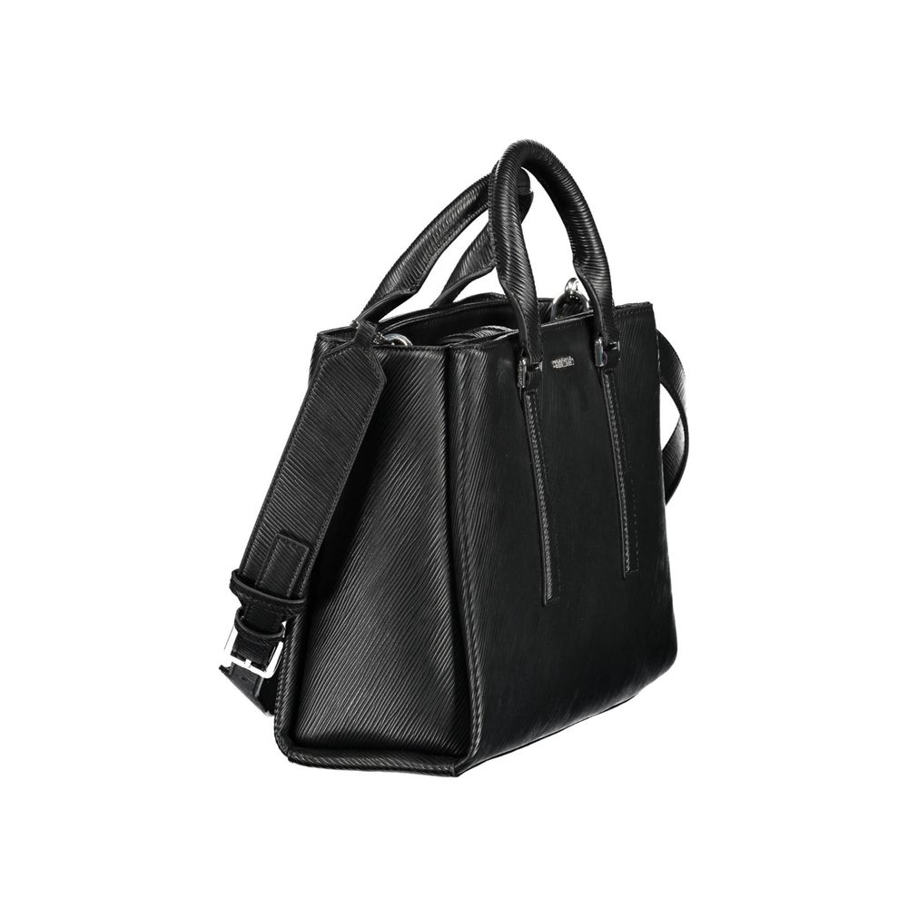 Schwarze Polyester Handtasche