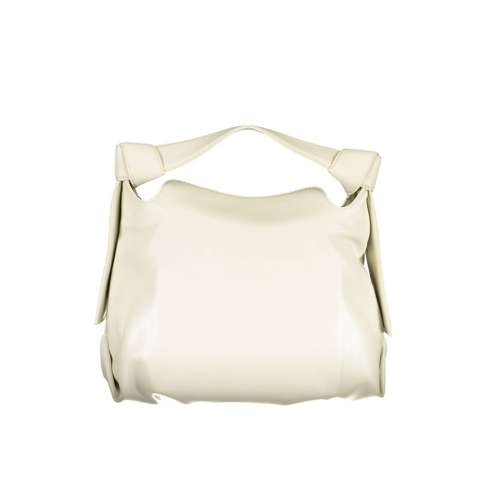 Beigefarbene Polyester-Handtasche
