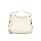 Beigefarbene Polyester-Handtasche