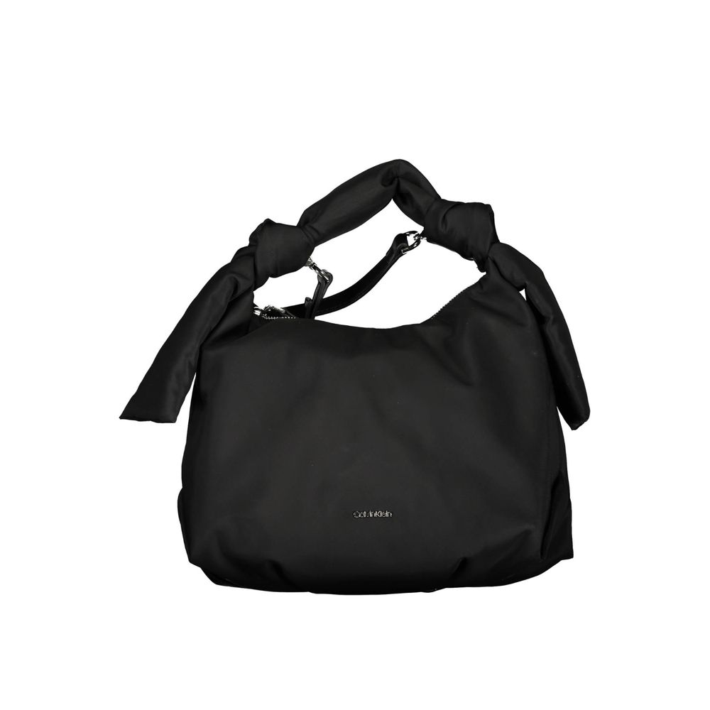 Schwarze Damen-Handtasche aus Polyester