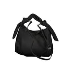 Schwarze Damen-Handtasche aus Polyester