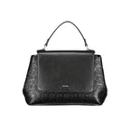 Schwarze Damen-Handtasche aus Polyester