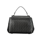 Schwarze Damen-Handtasche aus Polyester