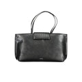 Schwarze Damen-Handtasche aus Polyester