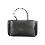Schwarze Damen-Handtasche aus Polyester
