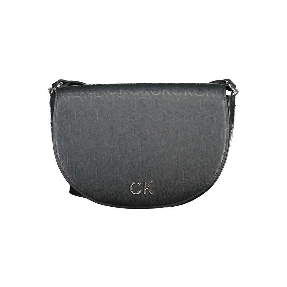 Schwarze Schultertasche aus Polyurethan für Damen