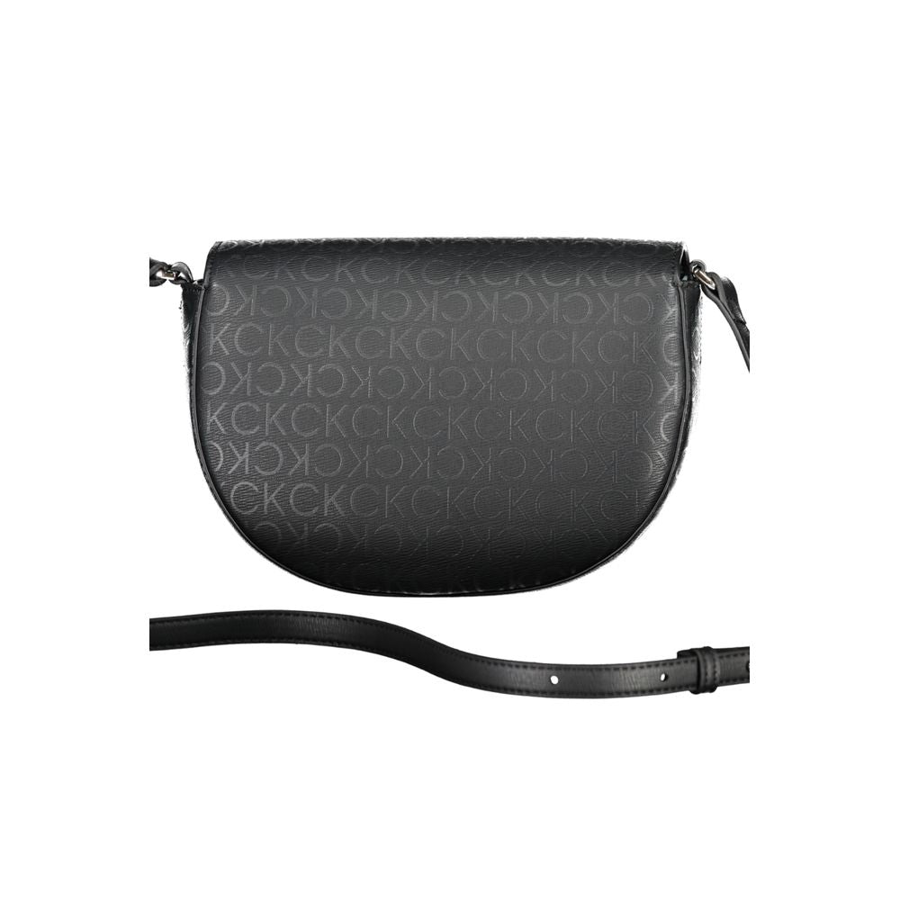 Schwarze Schultertasche aus Polyurethan für Damen