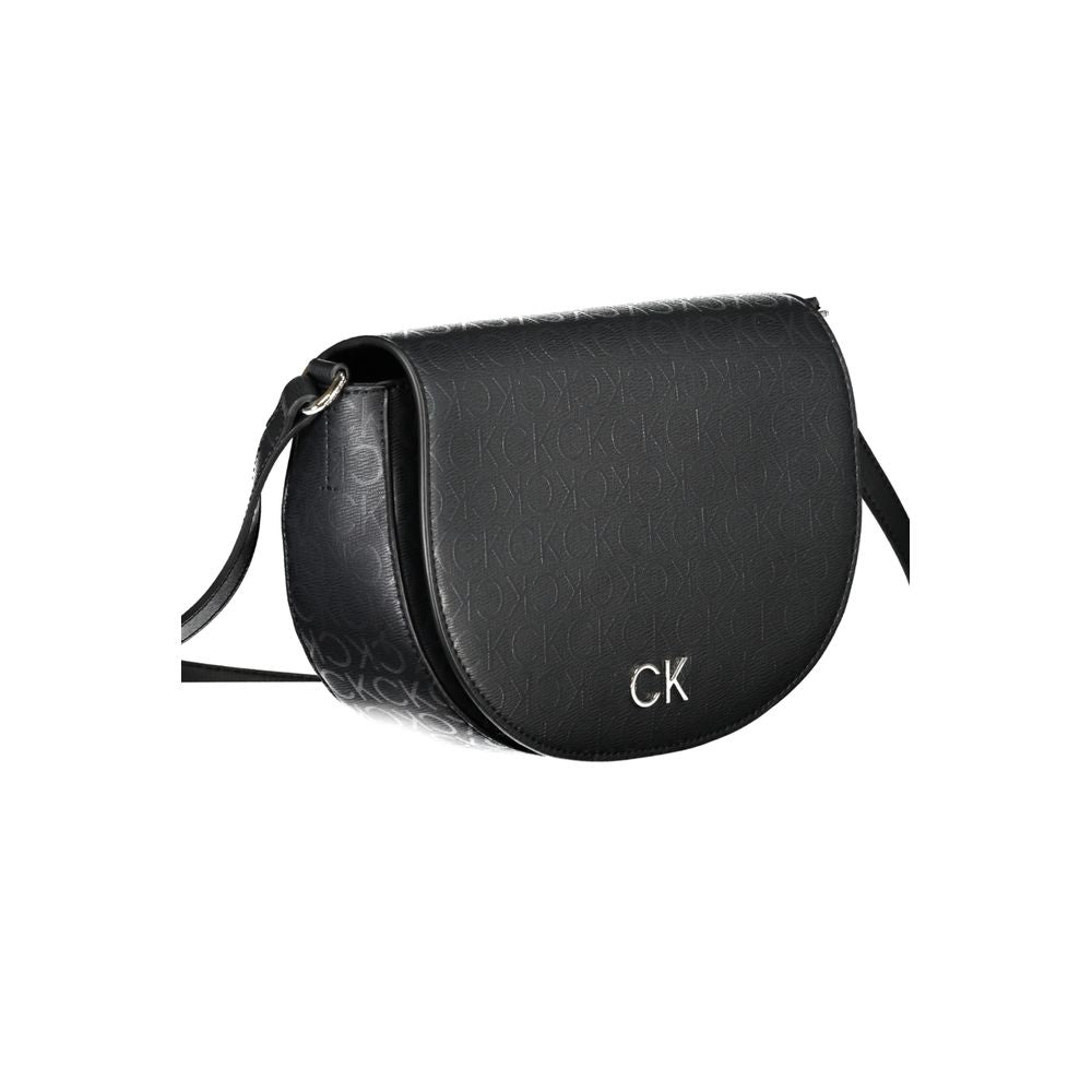 Schwarze Schultertasche aus Polyurethan für Damen
