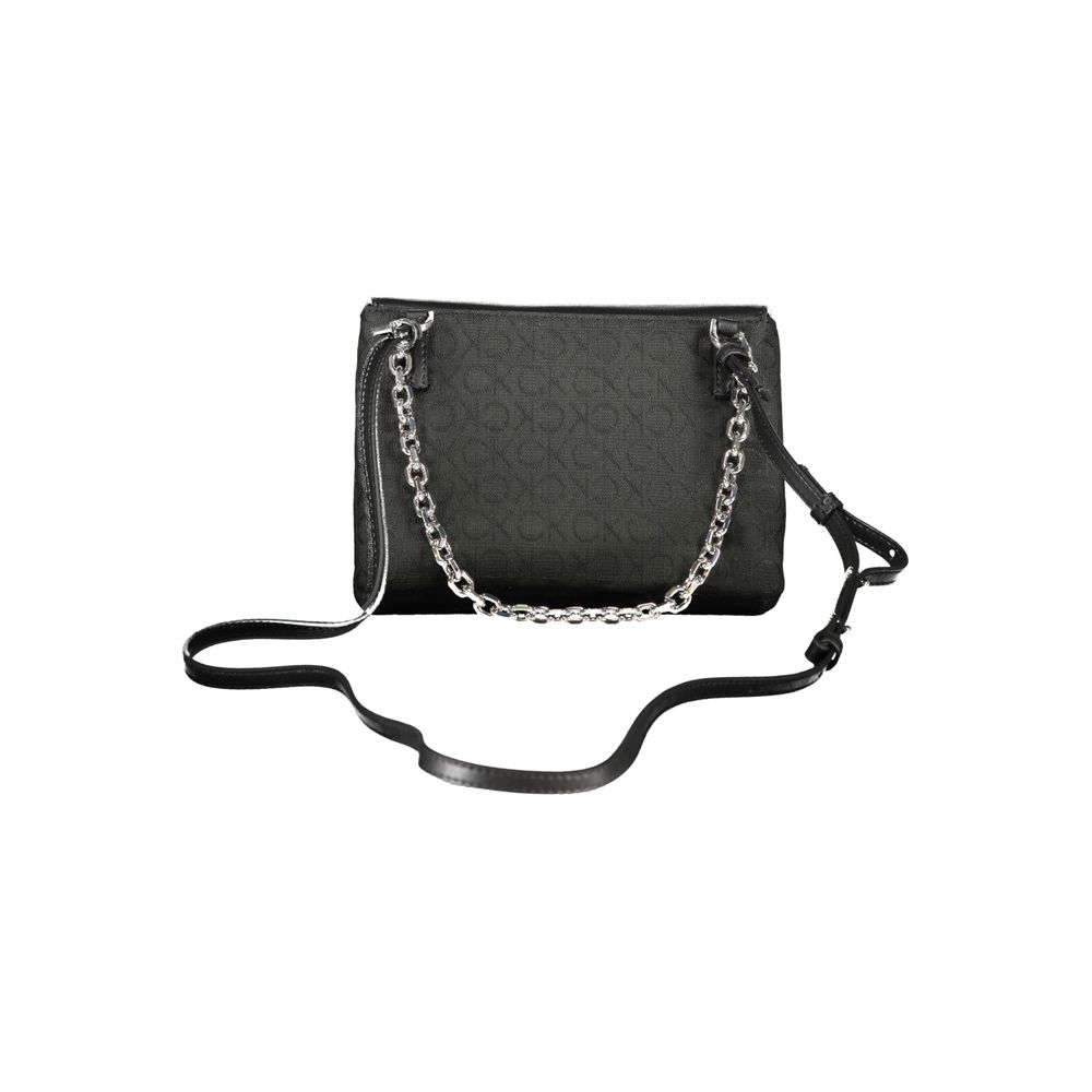 Schwarze Damen-Handtasche aus Polyester