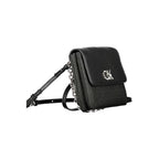 Schwarze Damen-Handtasche aus Polyester