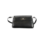 Schwarze Damen-Handtasche aus Polyester