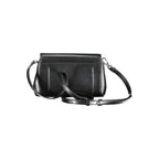 Schwarze Damen-Handtasche aus Polyester