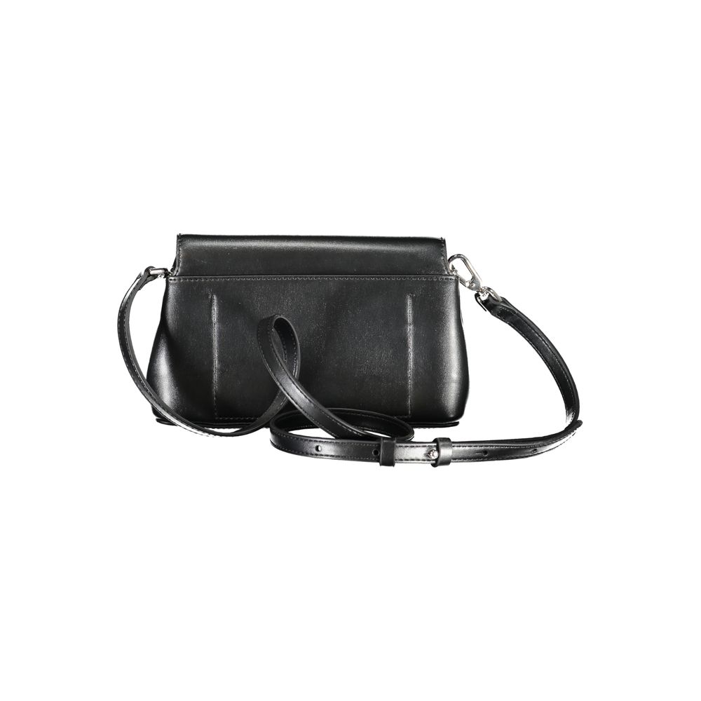 Schwarze Damen-Handtasche aus Polyester