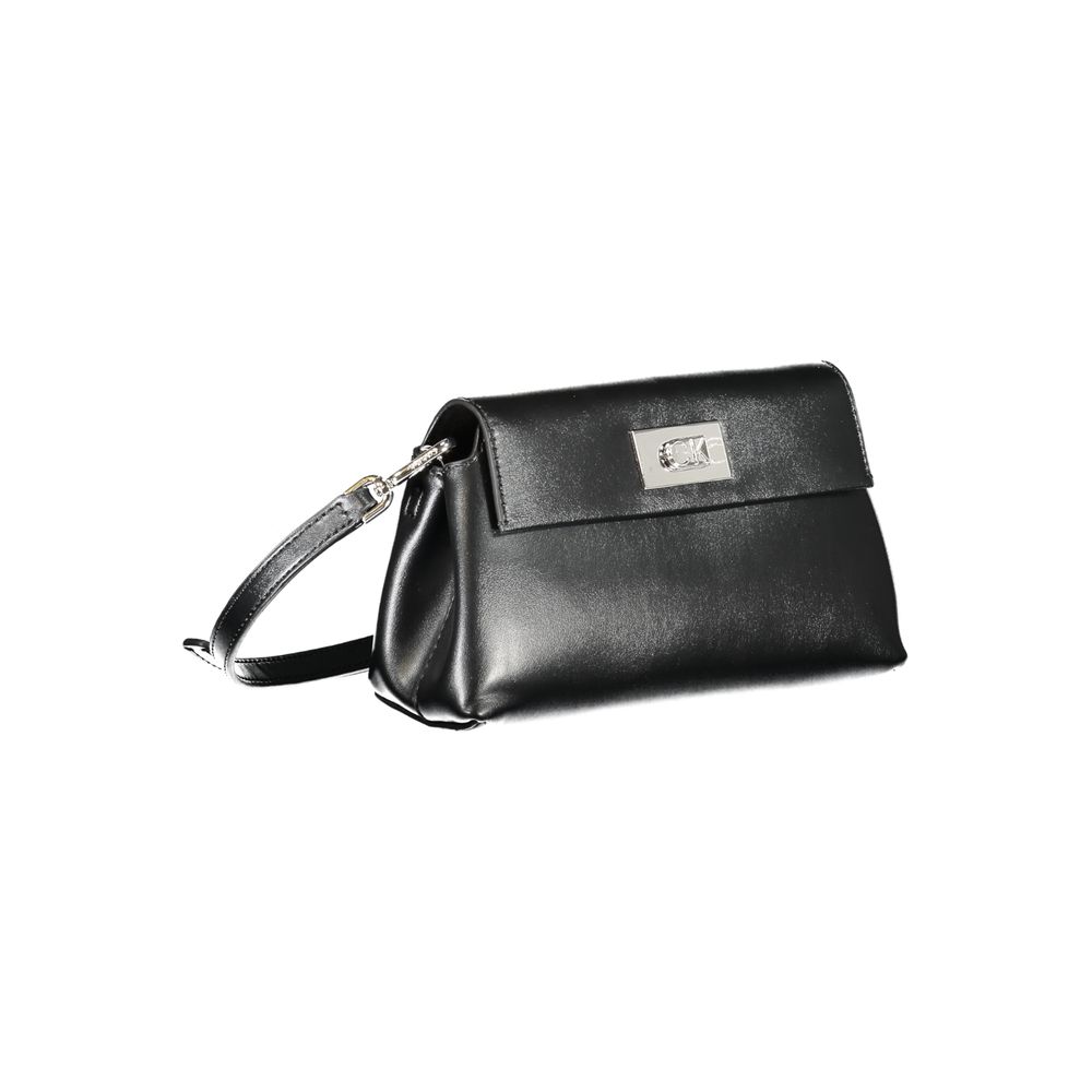 Schwarze Damen-Handtasche aus Polyester
