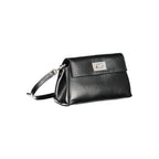 Schwarze Damen-Handtasche aus Polyester