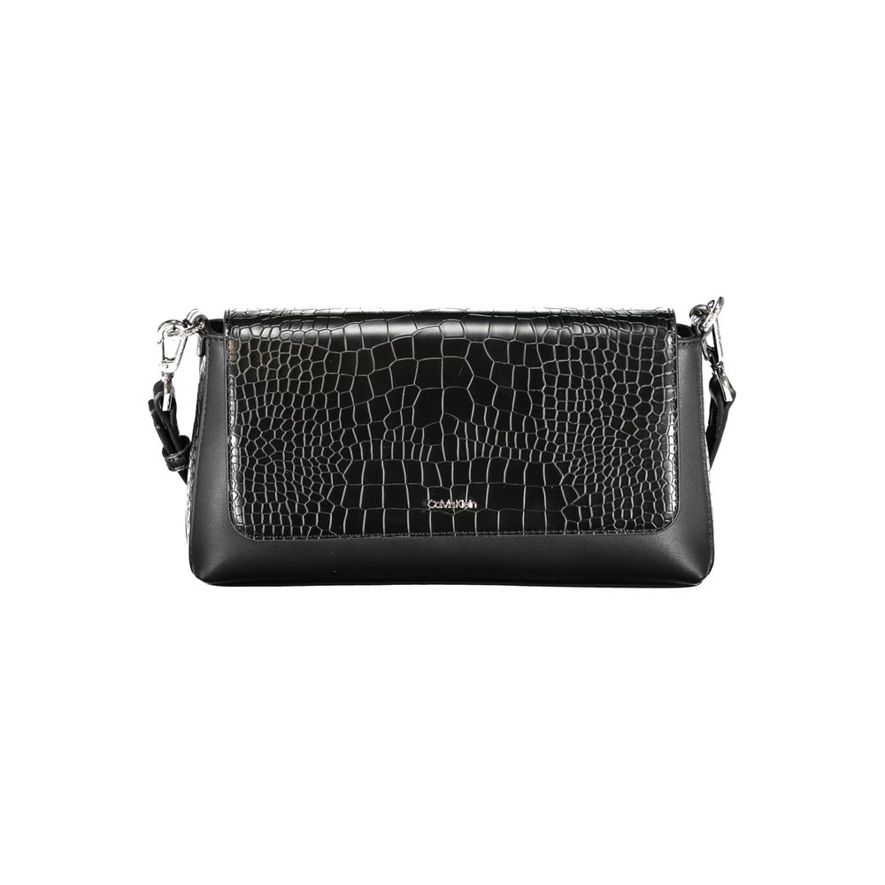 Schwarze Damen-Handtasche aus Polyurethan