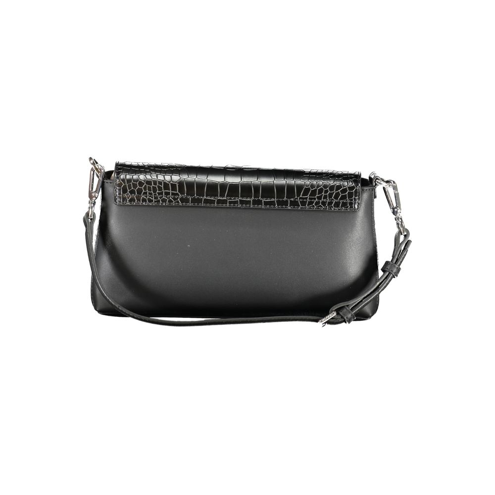 Schwarze Damen-Handtasche aus Polyurethan