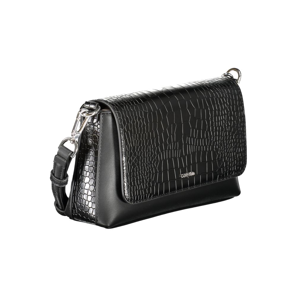 Schwarze Damen-Handtasche aus Polyurethan