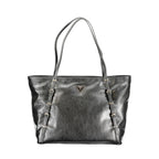 Schwarze Damen-Handtasche aus Polyurethan