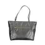 Schwarze Damen-Handtasche aus Polyurethan