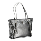 Schwarze Damen-Handtasche aus Polyurethan