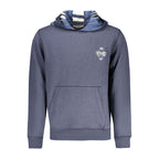 Blauer Baumwoll-Kapuzenpullover für Herren
