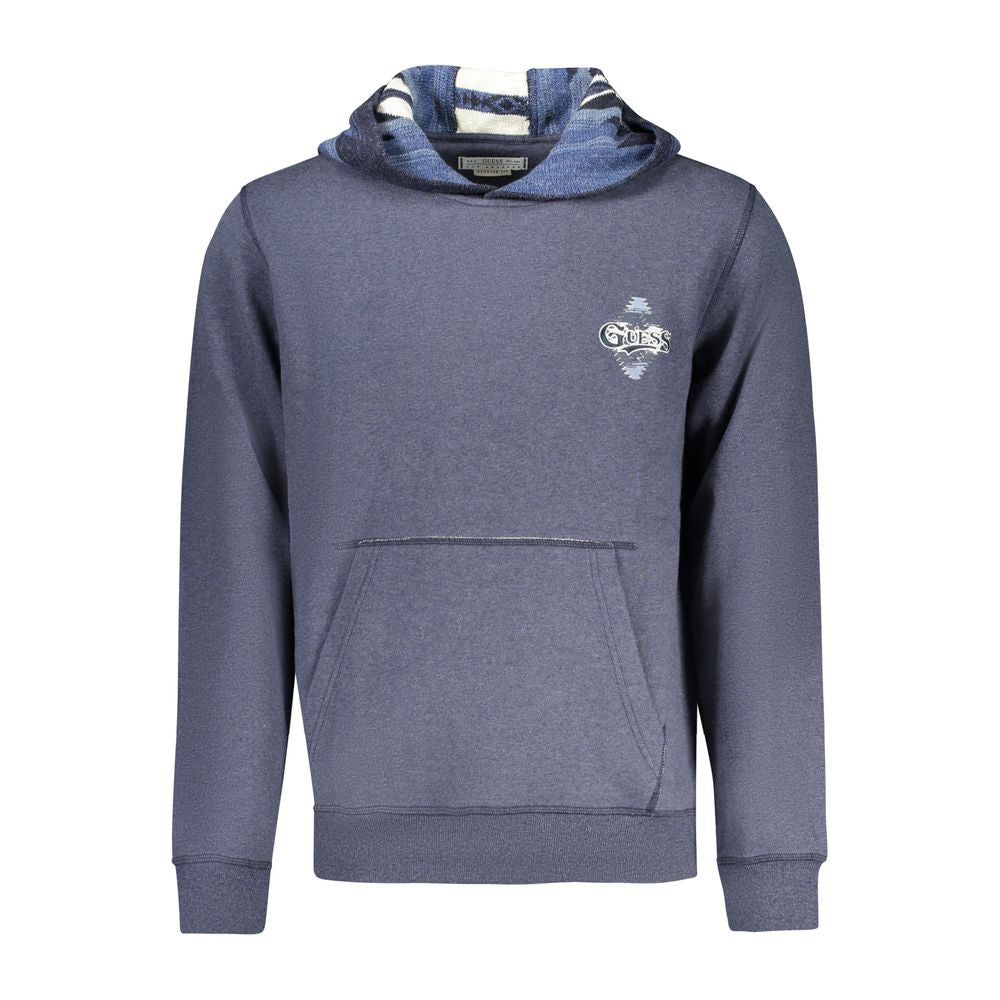 Blauer Baumwoll-Kapuzenpullover für Herren