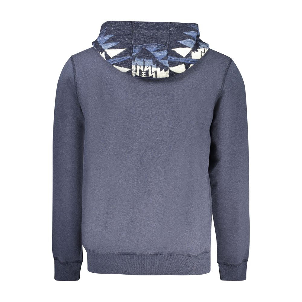 Blauer Baumwoll-Kapuzenpullover für Herren