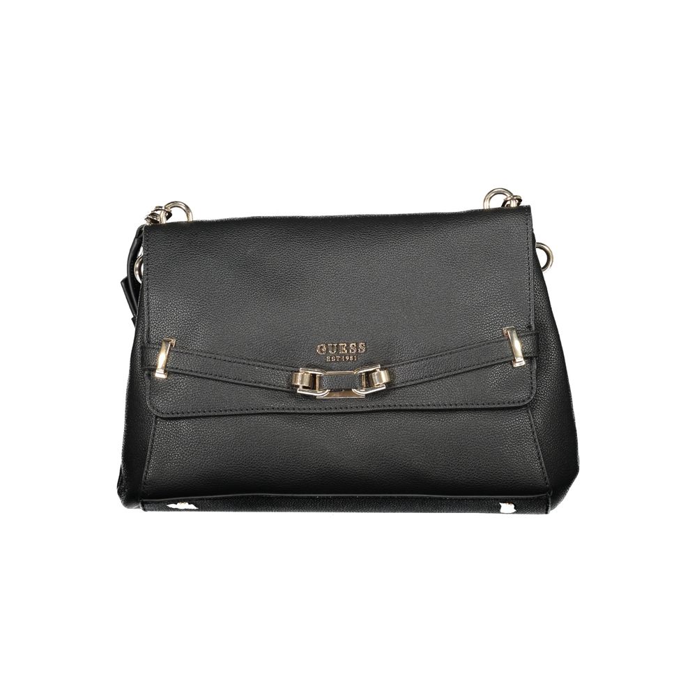 Schwarze Damen-Handtasche aus Polyurethan