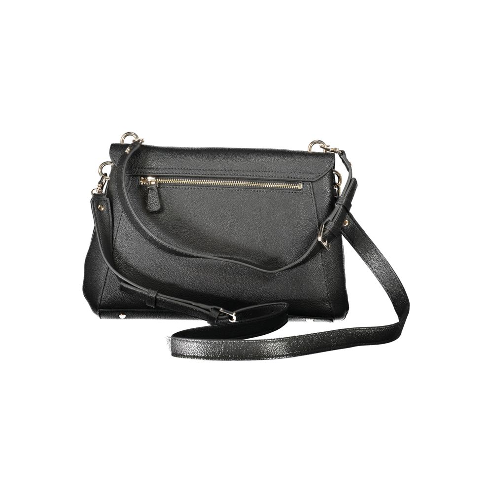 Schwarze Damen-Handtasche aus Polyurethan