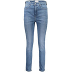 Blaue Baumwolljeans mit geradem Bein