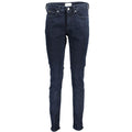 Blaue Baumwoll-Röhrenjeans für Damen