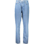 Blaue Baumwolljeans mit geradem Bein