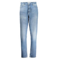Blaue Baumwolljeans mit geradem Bein