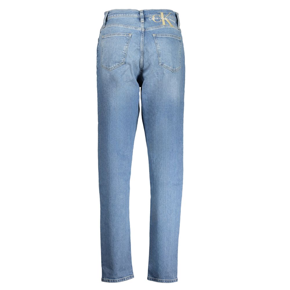 Blaue Baumwolljeans mit geradem Bein