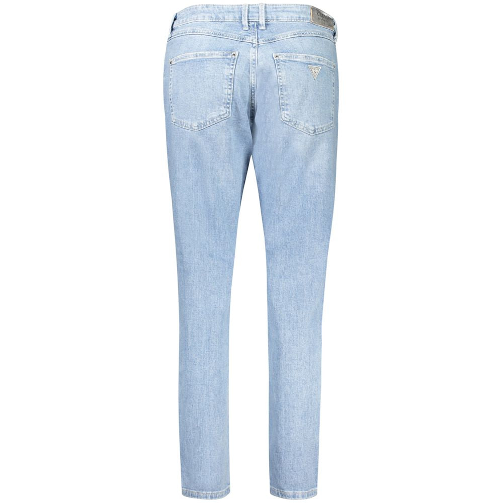 Blaue Baumwolljeans mit geradem Bein