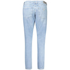 Blaue Baumwolljeans mit geradem Bein
