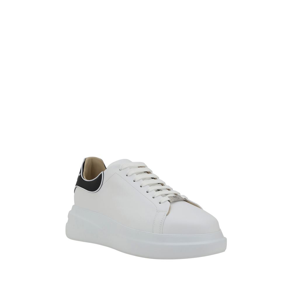 Weiße Low-Top-Sneaker aus Kalbsleder Bos Taurus