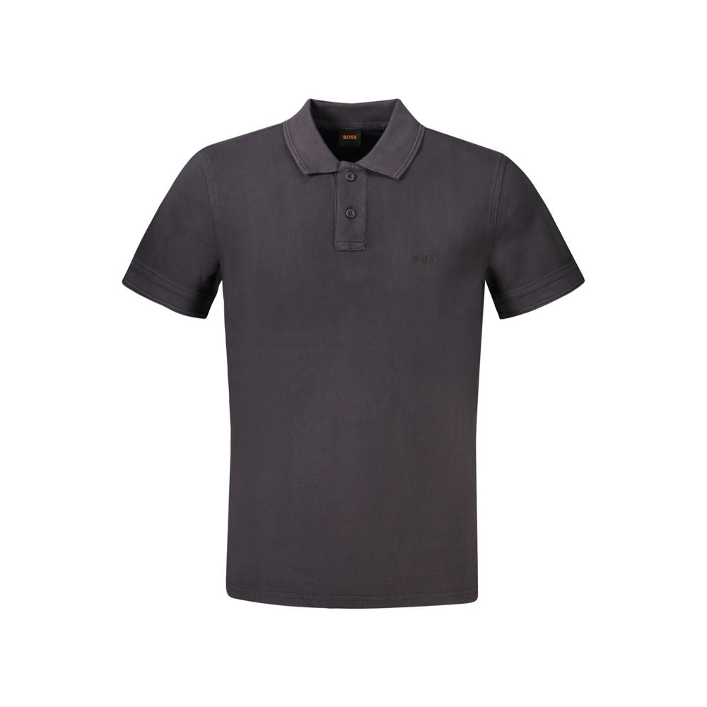 Schwarzes Baumwoll-Poloshirt für Herren