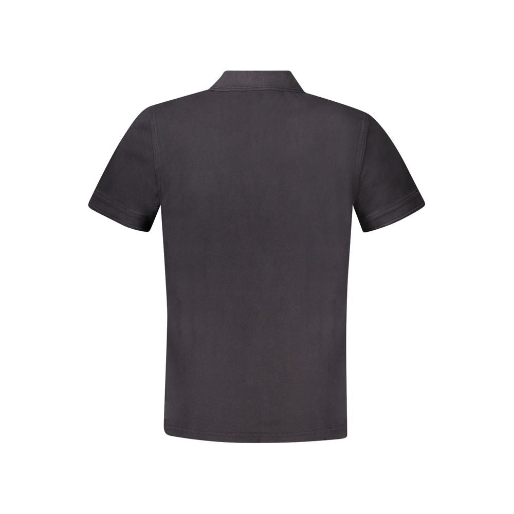 Schwarzes Baumwoll-Poloshirt für Herren