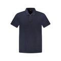 Blaues Baumwoll-Poloshirt