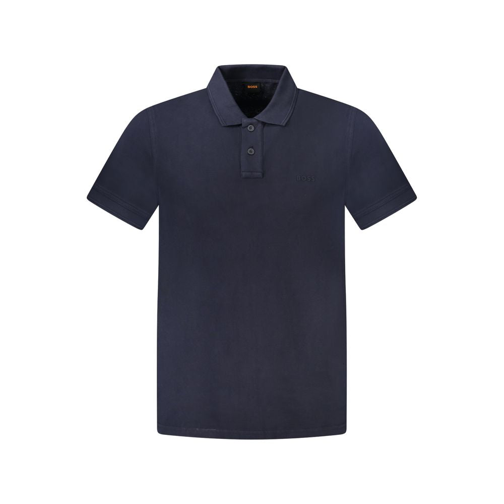 Blaues Baumwoll-Poloshirt