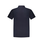 Blaues Baumwoll-Poloshirt