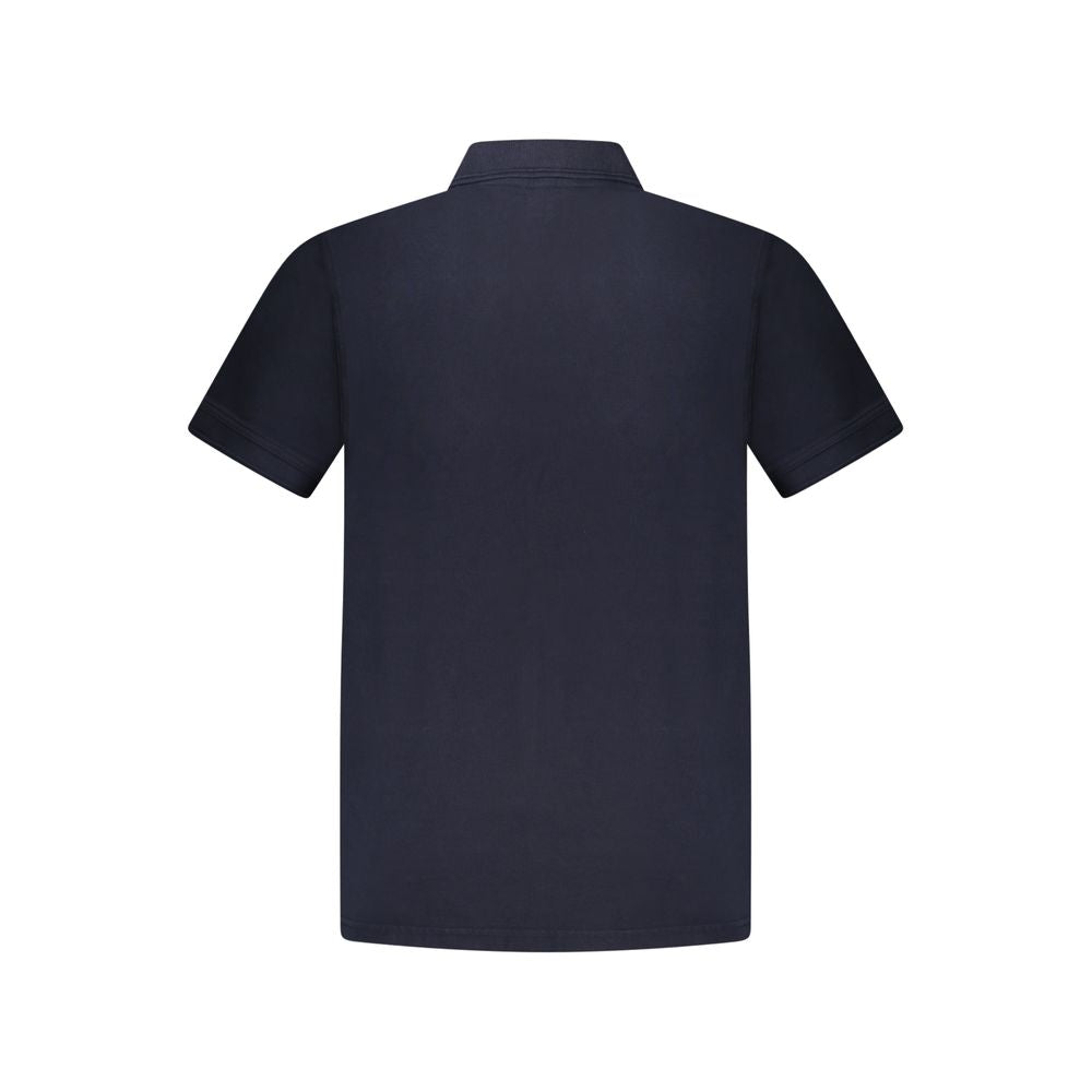 Blaues Baumwoll-Poloshirt