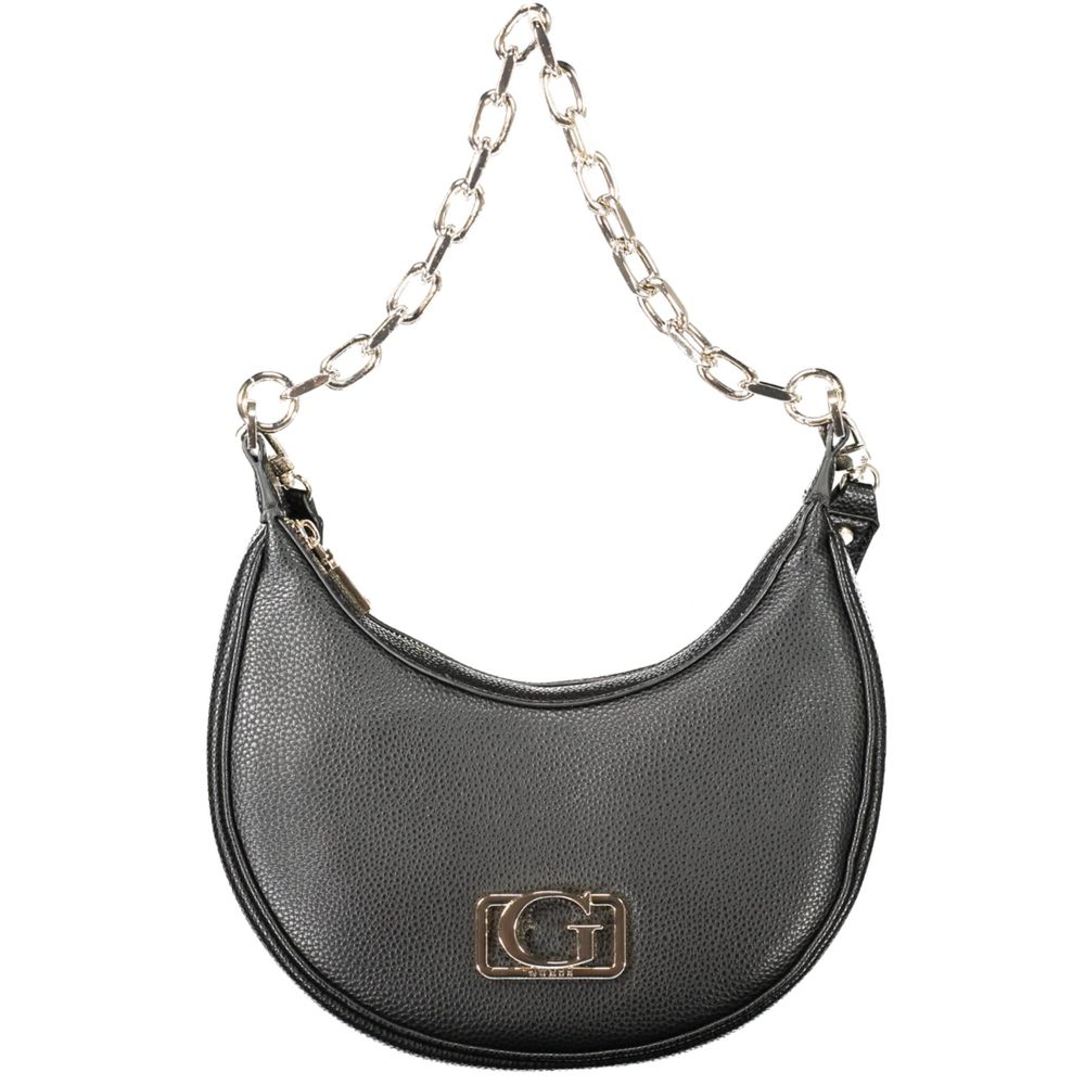 Schwarze Damen-Handtasche aus Polyurethan