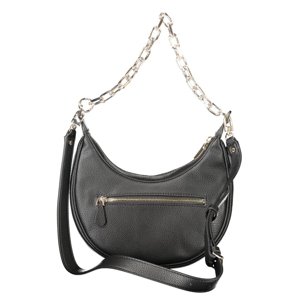 Schwarze Damen-Handtasche aus Polyurethan