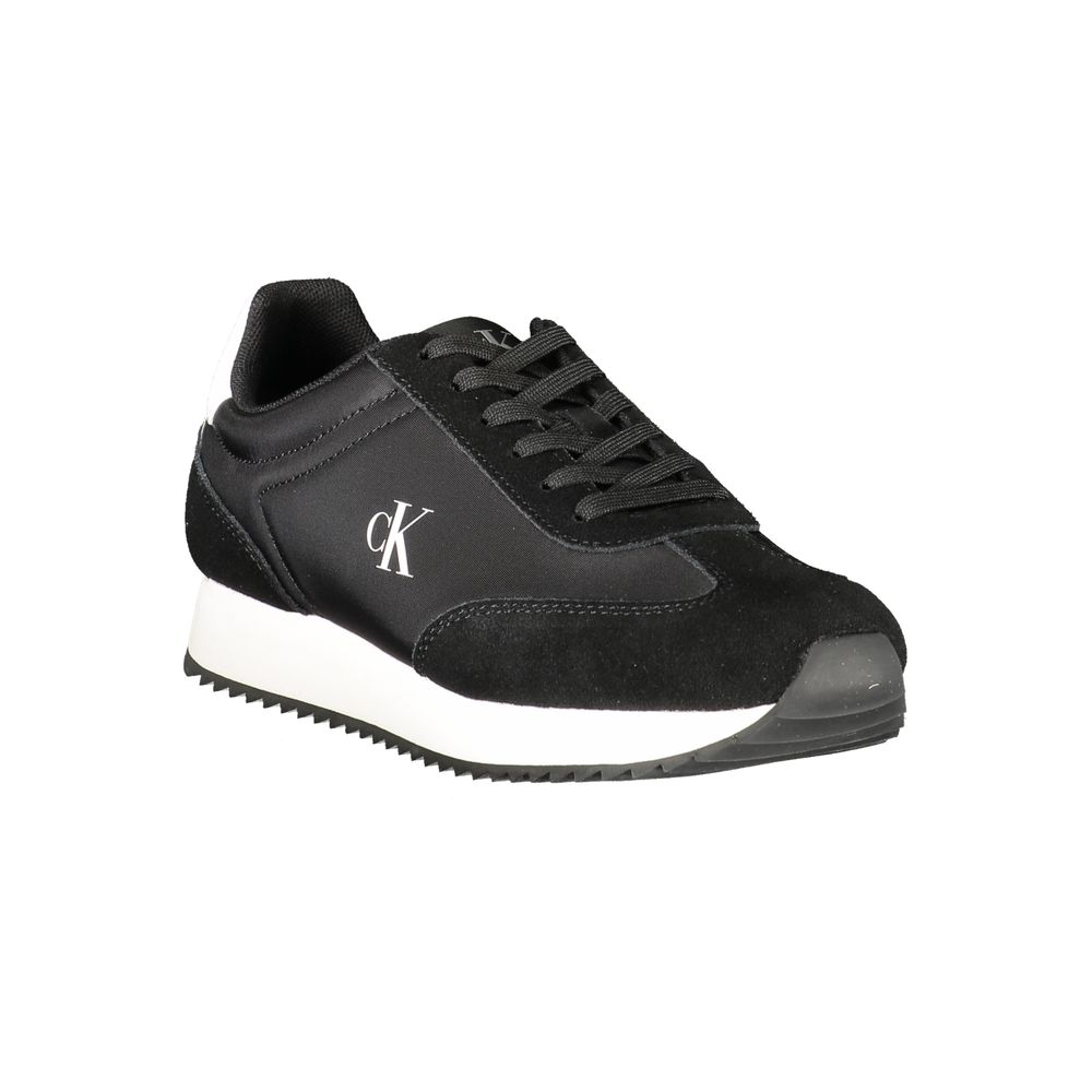 Schwarzes Leder Damen Sneaker