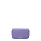 Lila Leder Crossbody Tasche